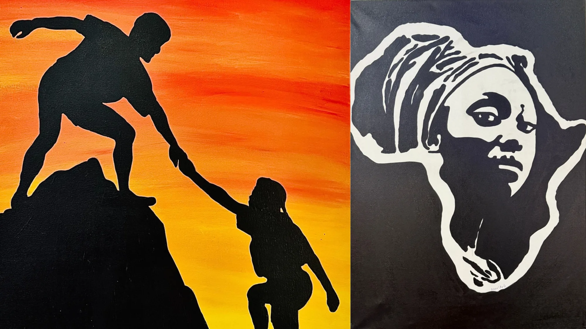 Images of O'Neal's painted artwork