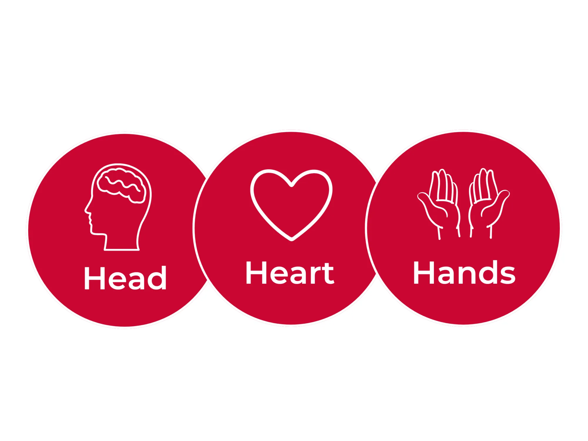 Image of symbols showing Head, Heart and Hands icons highlight our unique approach