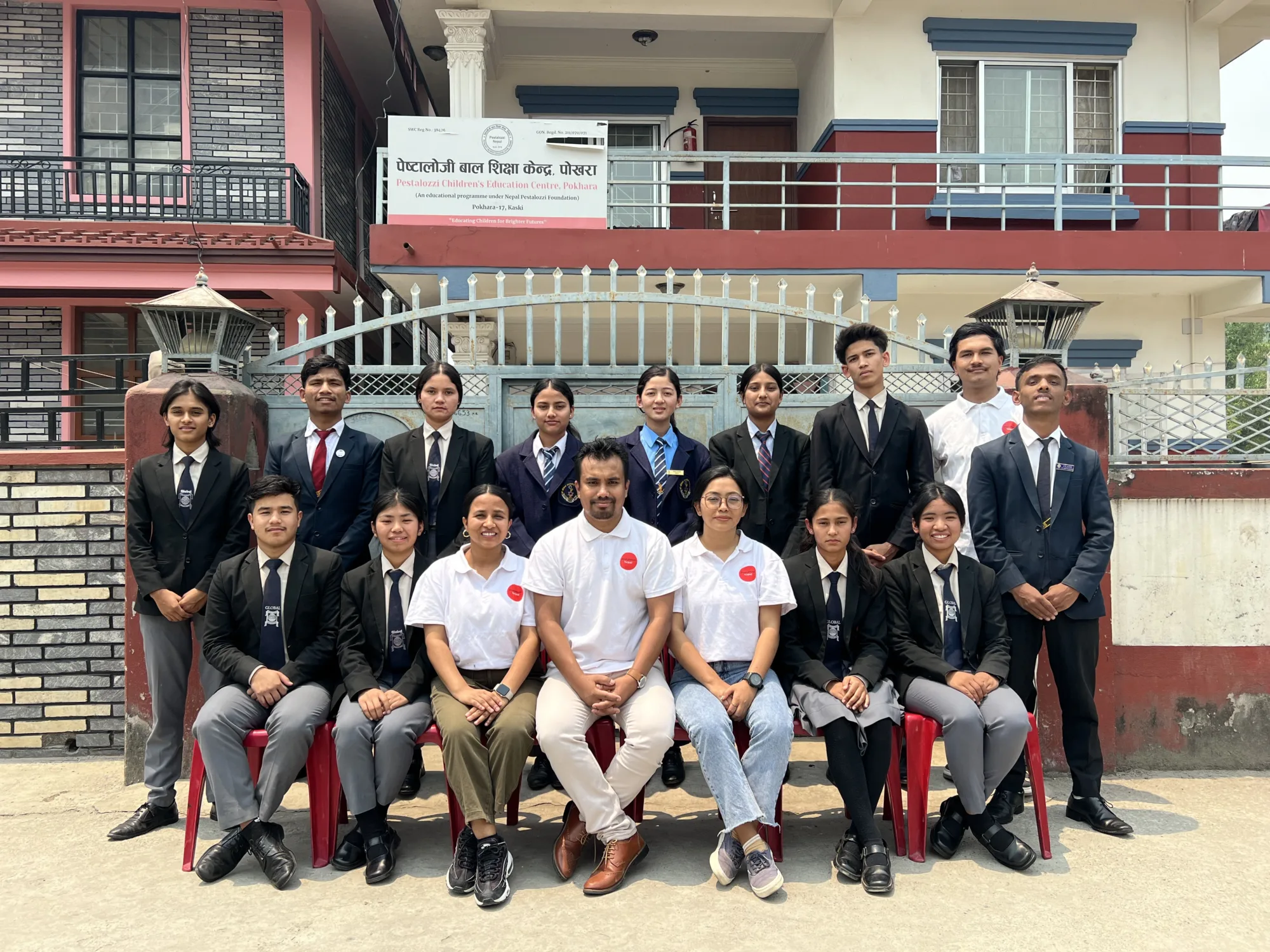Group picture of Pestalozzi International Nepal students