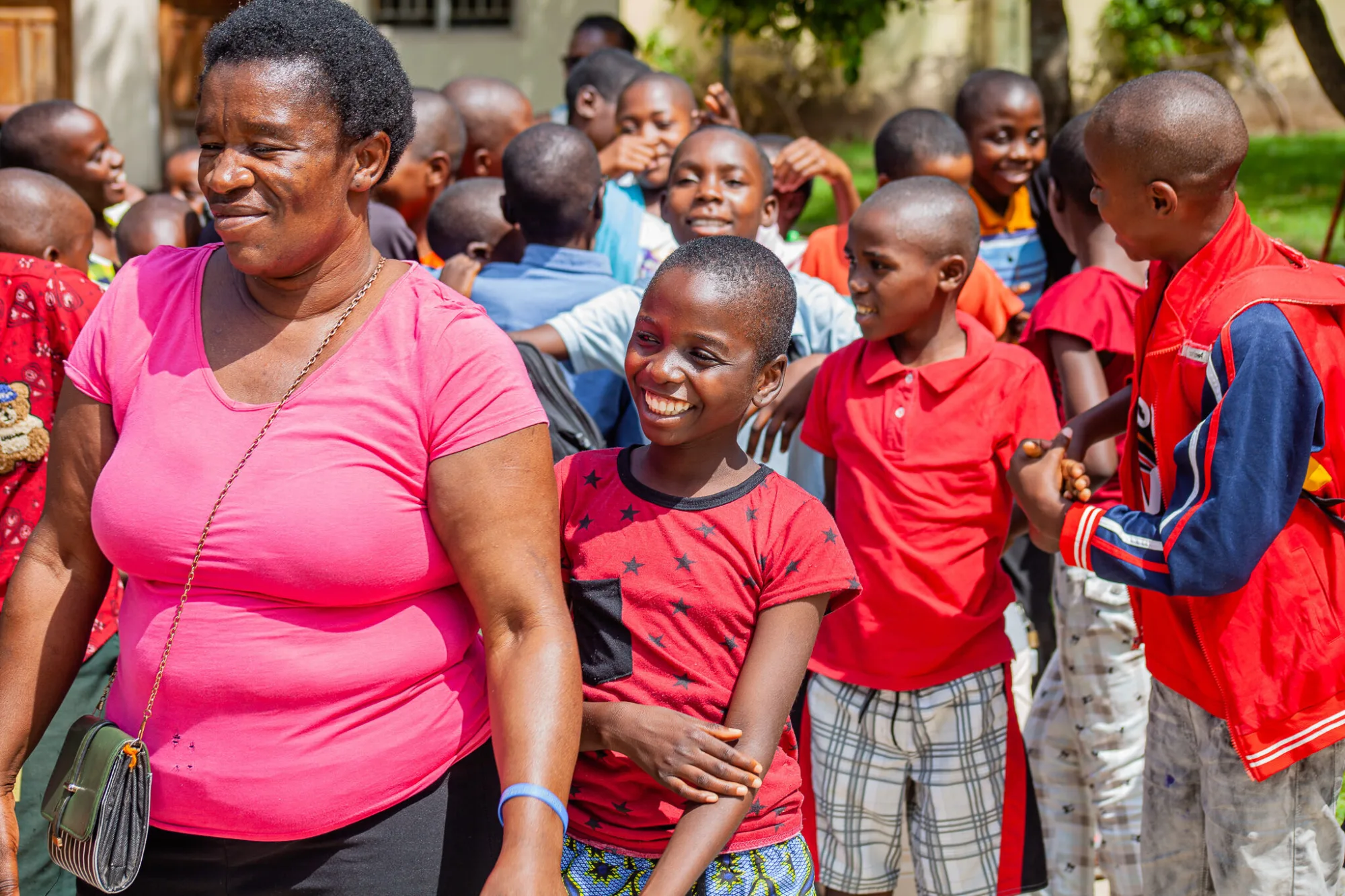 A group of children on Pestalozzi International Campus Zambia