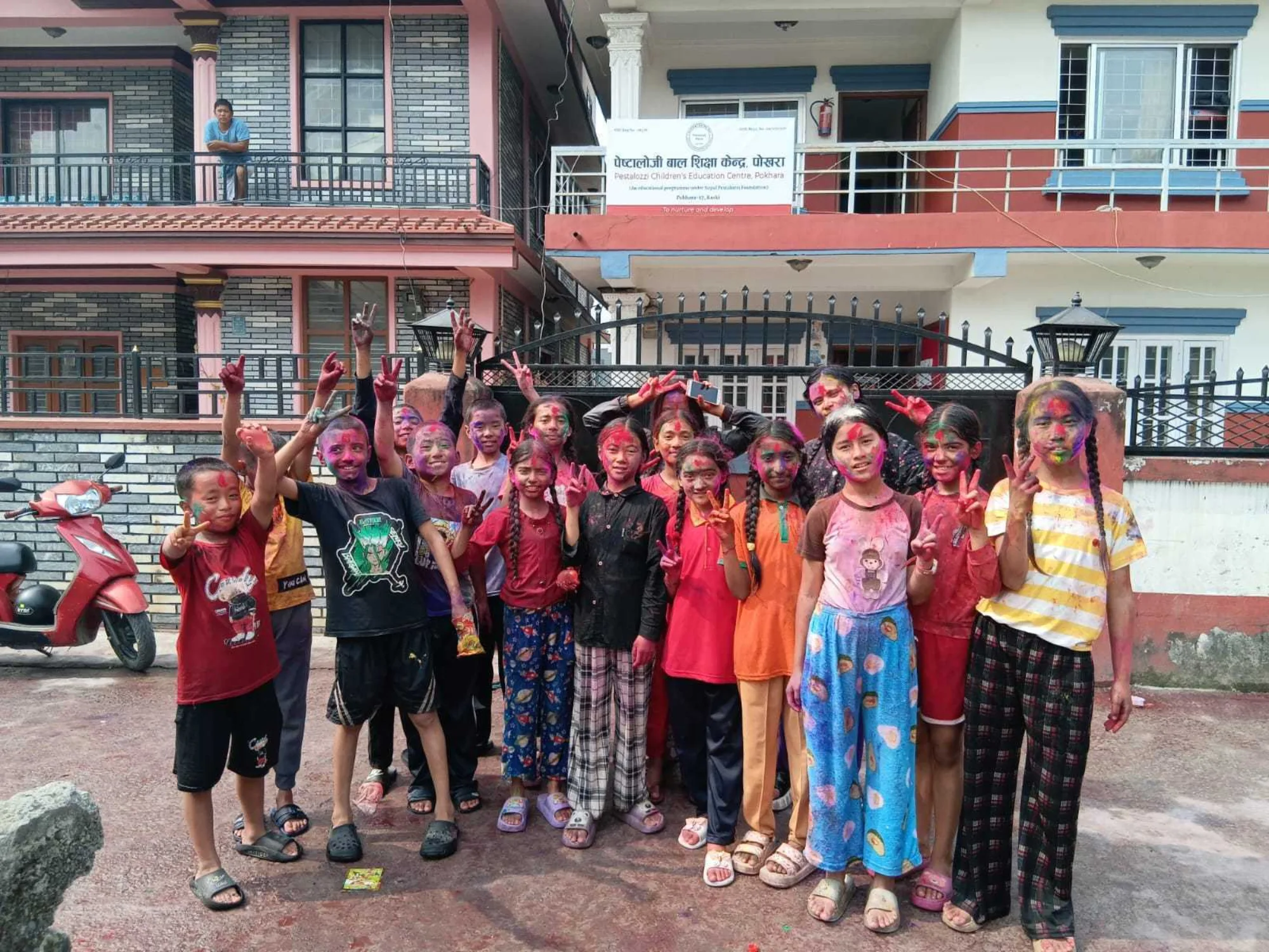 A group of Pestalozzi children up on a mountain in Nepal
