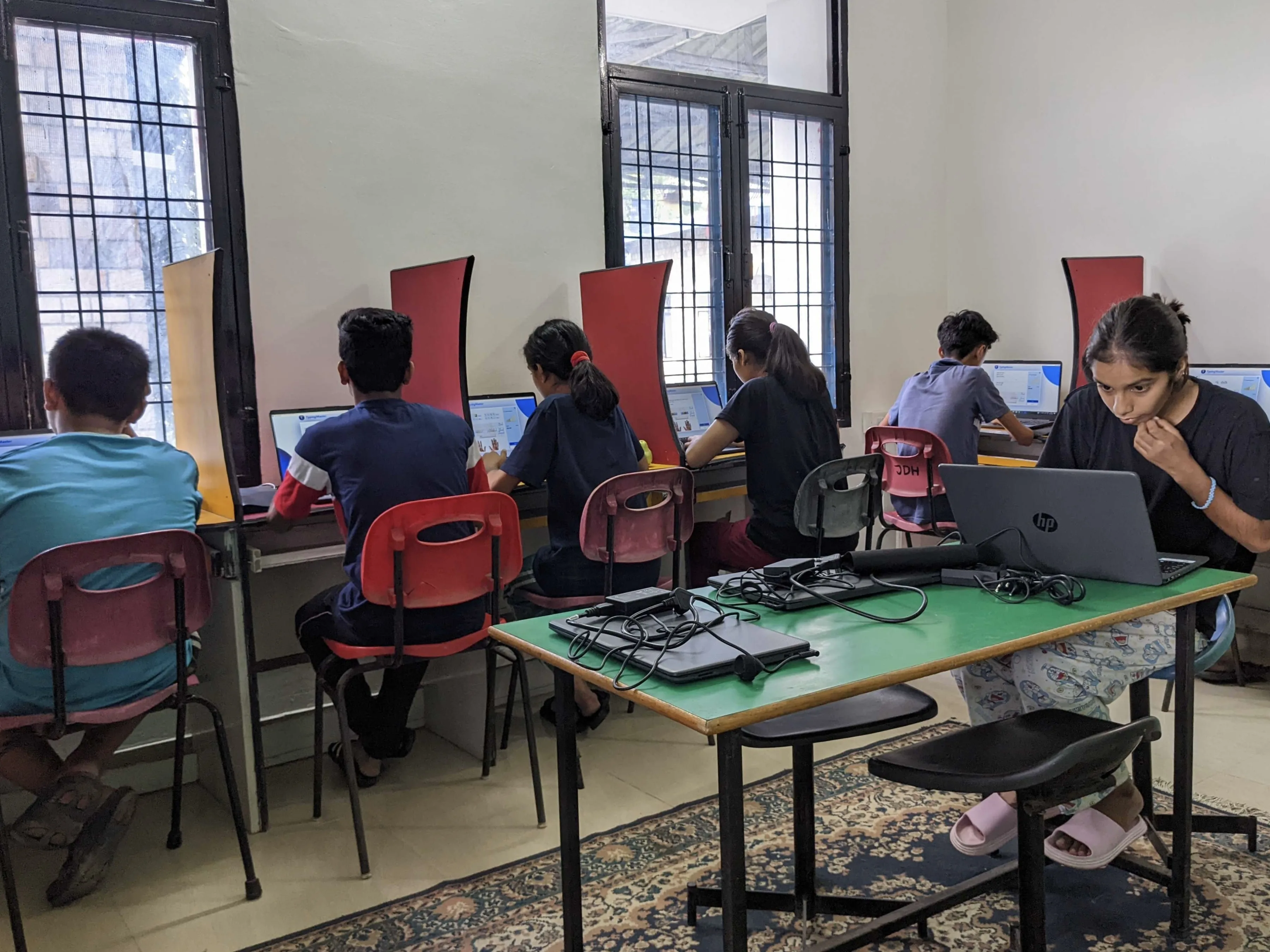 Scholars in computer class at Pestalozzi India