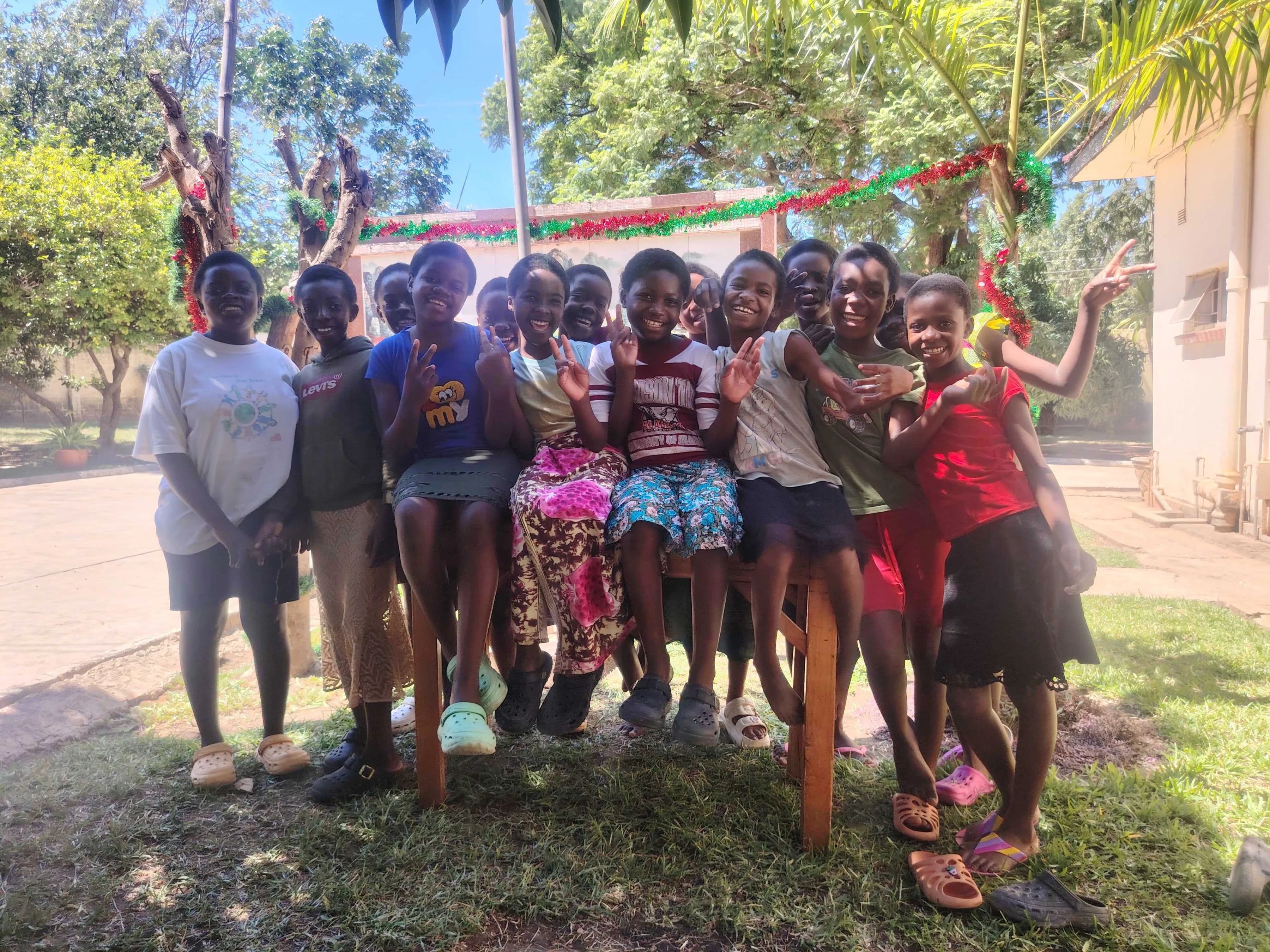 A group of girls at Pestalozzi Campus Zambia