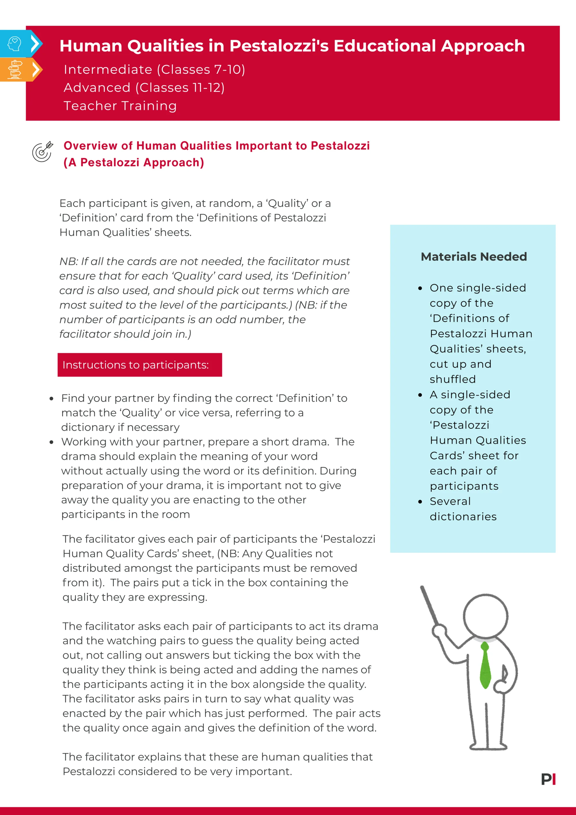 Image of teaching idea Human Qualities in Pestalozzi's Educational Approach