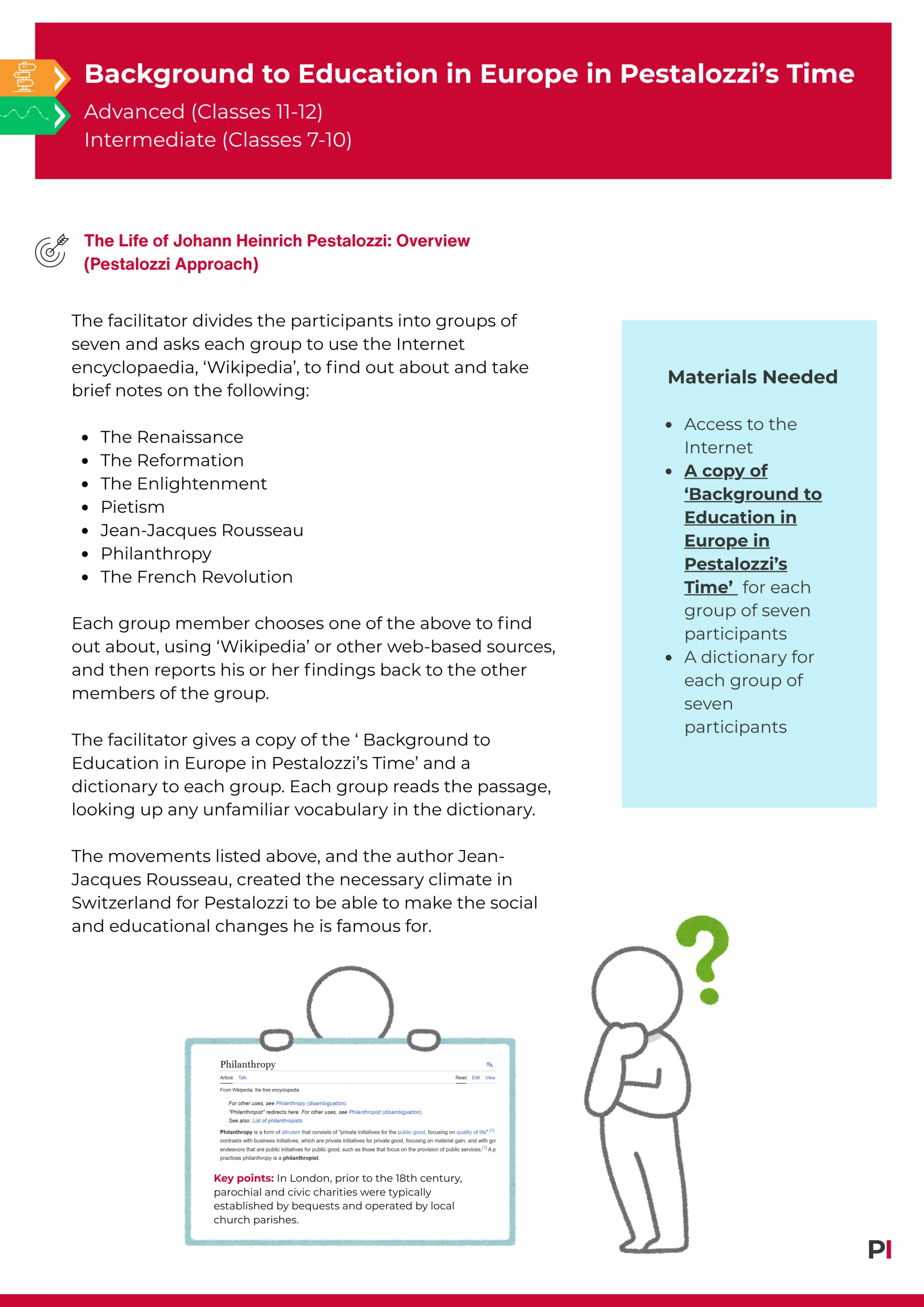 Image of teaching idea - Background to Education in Europe in Pestalozzi's Time (image)